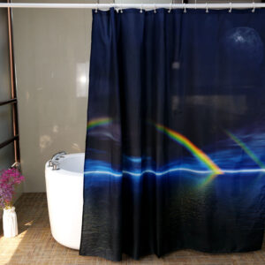 Rainbow HD Print Polyester Fabric Waterproof Shower Curtains 180cm