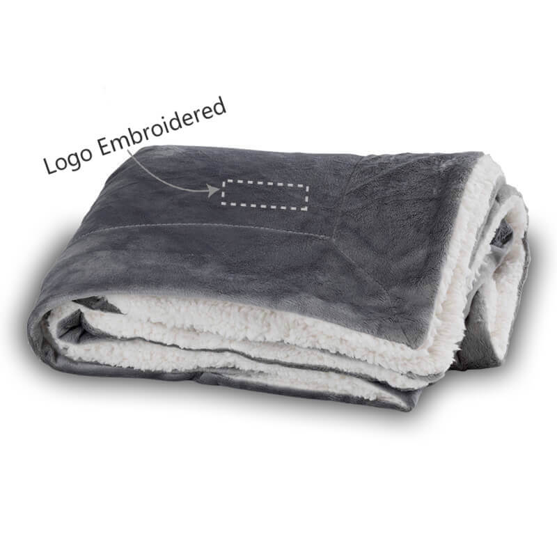 embroidered sherpa blanket