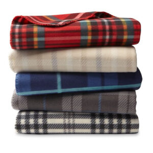 plaid polar fleece blanket throw