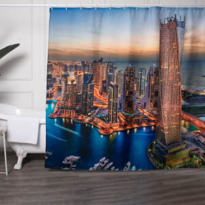 Custom Bathroom Shower Curtains with Landscape Pattern