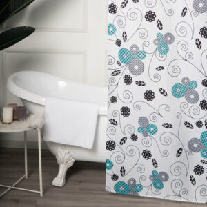 Custom Made Floral Printed Fabric Shower Curtains wholesale