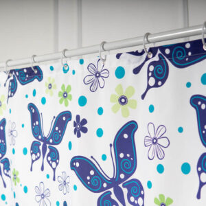 Fabric Shower Curtains with Butterfly Paint