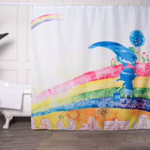 Private Label Shower Curtain with Childhood Memory Painting