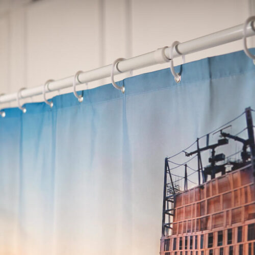 Custom Bathroom Shower Curtains with Landscape Pattern - Image 2