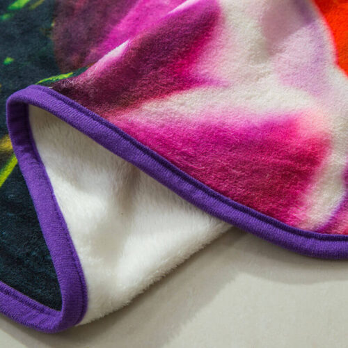 High End Colorful Flower Flannel Print Fleece Blanket Bulk - Image 6