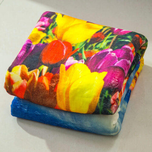 High End Colorful Flower Flannel Print Fleece Blanket Bulk - Image 5