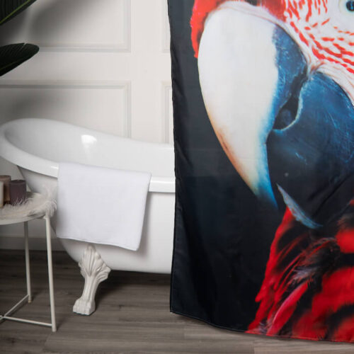 Custom Fabric Shower Curtains with Parrot Picture - Image 5