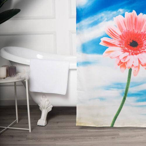 Custom Luxury Shower Curtains with Flower Digital Printed - Image 4