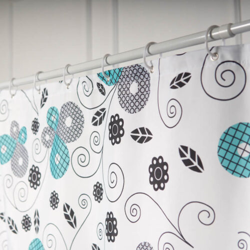 Custom Made Floral Printed Fabric Shower Curtains wholesale - Image 4