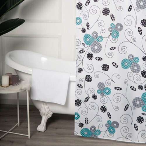 Custom Made Floral Printed Fabric Shower Curtains wholesale - Image 5