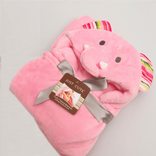Custom Made Lovely Plush Hooded Baby Blanket with Ears - Image 3