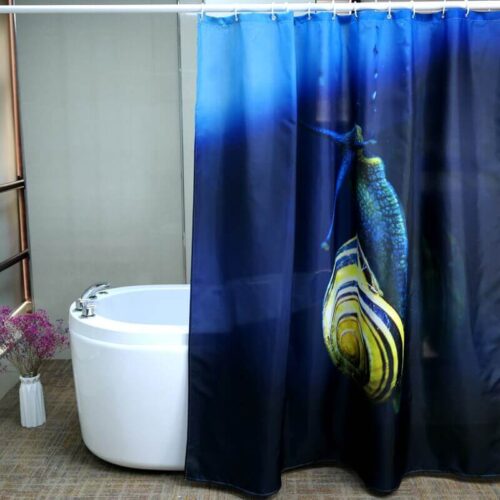 Custom Snail Printing Beautiful Polyester Shower Curtains - Image 2