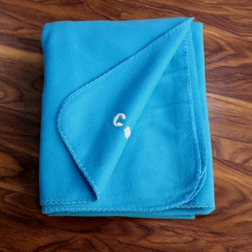 Custom Solid Color Blue Polar Fleece Blanket - Image 3