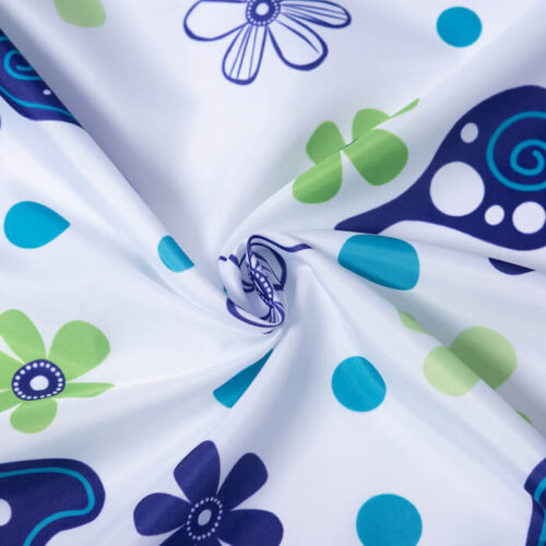 Custom Made Fabric Shower Curtains with Butterfly Paint - Image 3