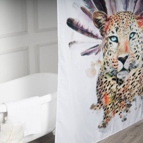 Alternative view of Leopard Printed 100 Polyester Shower Curtains