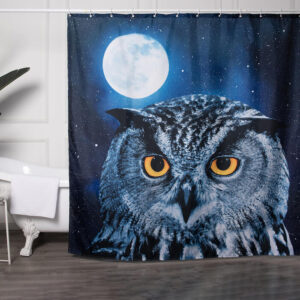 Polyester-Shower-Curtains-with-Owl-Painting