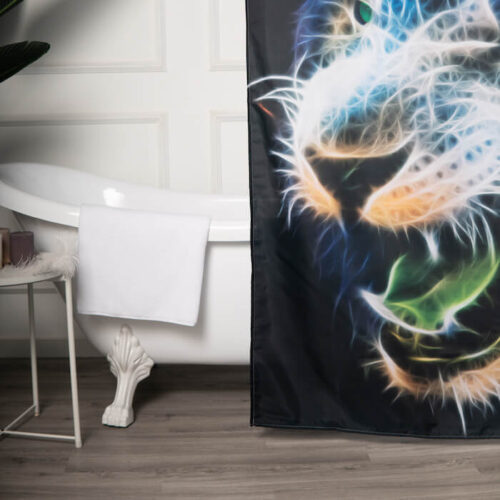 100% Polyester Shower Curtains With Lion Printed - Image 5
