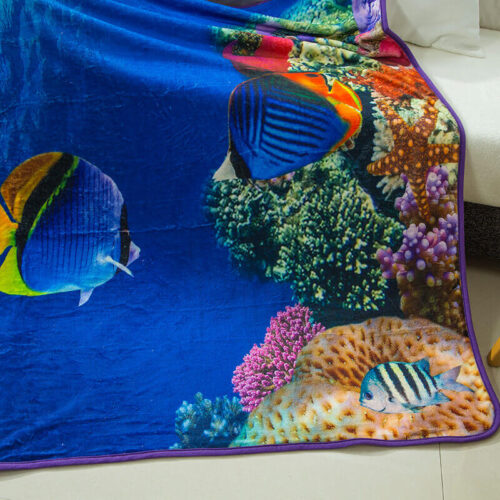 Alternative view of Underwater World Sea Print Flannel Throw