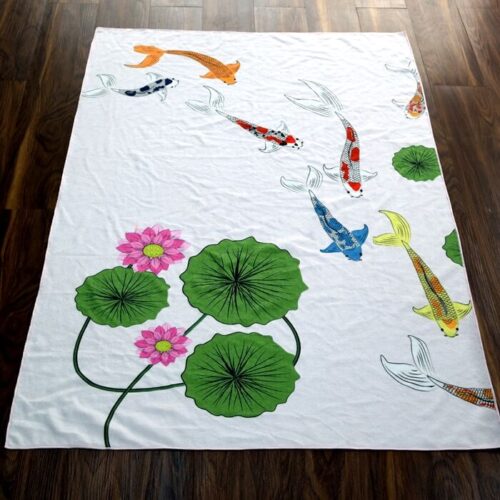 Wholesale Beautiful Beach Towels with Lotus Flower Printing - Image 3