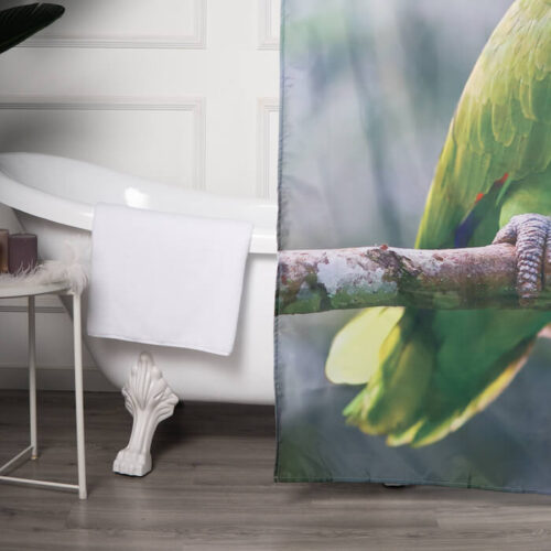 Wholesale Fabric Shower Curtains with Bird Printed - Image 5