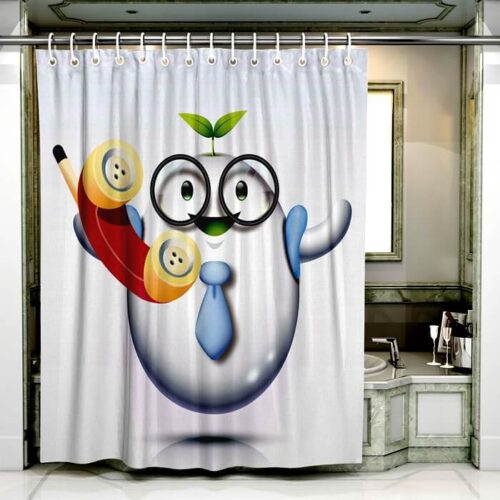 Custom Cartoon Pattern Printed Shower Curtain - Image 3